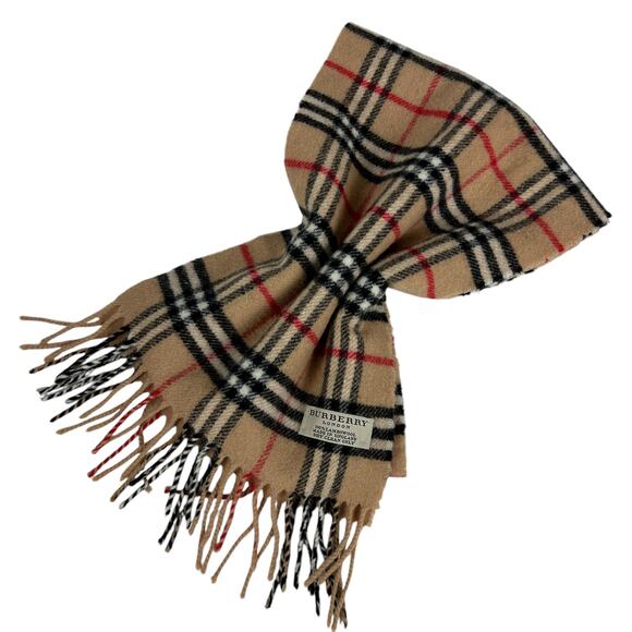 Burberry Made in England Lambswool Nova Check Tassel Trim Scarf - Picture 1 of 4